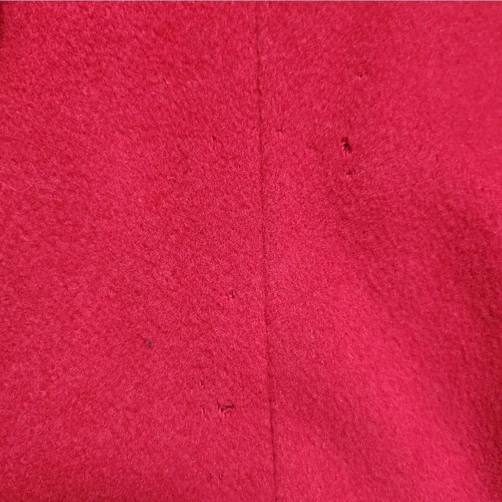 L.L. Bean Wool Cashmere Double Breasted Peacoat Coat Womens Red Size 14